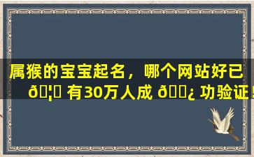 属猴的宝宝起名，哪个网站好已 🦆 有30万人成 🌿 功验证！